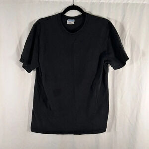Vintage Champion Shirt Men's Medium Solid Black Short Sleeve Crew Neck